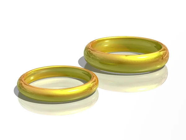 Dwa złote pierścienie — Zdjęcie stockowe