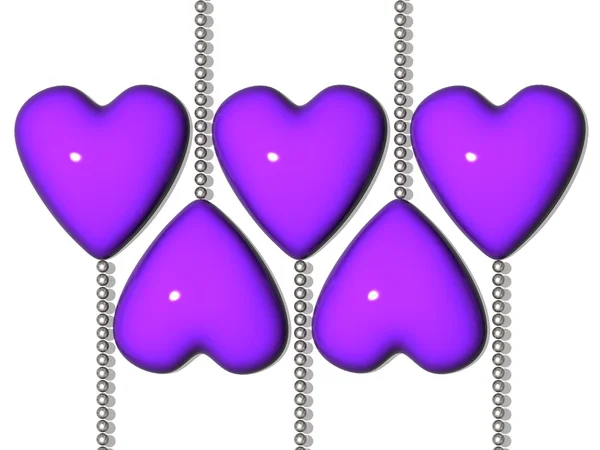 Purpurové srdce — Stock fotografie