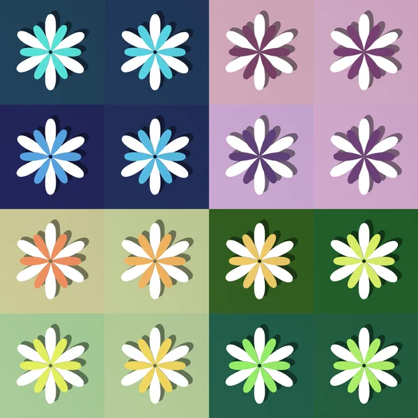 Gänseblümchen in verschiedenen Farben — Stockfoto