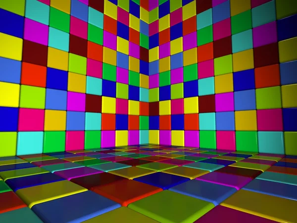 Canto de azulejos coloridos — Fotografia de Stock