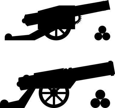 çekirdekler silahlarla Silhouettes