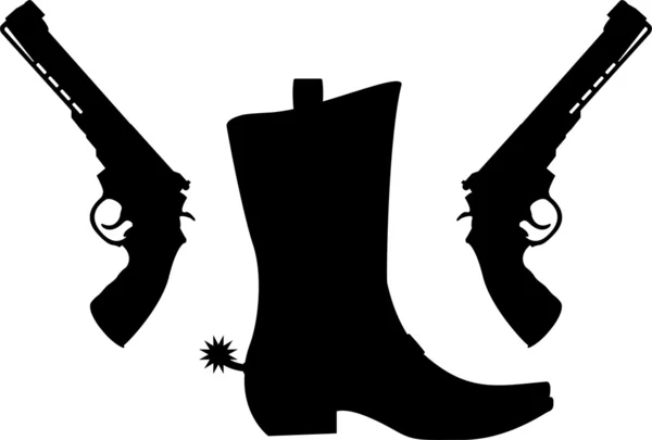 Silhouette tabanca ve spurs ile çizme