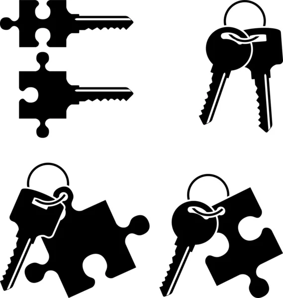 Puzzle-Schlüssel — Stockvektor