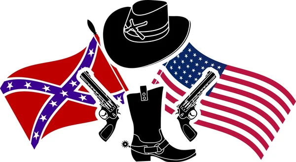 미국 남북 전쟁의 상징 — 스톡 벡터