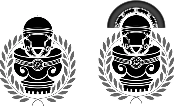 Pedestals of roman helmets — Stock Vector
