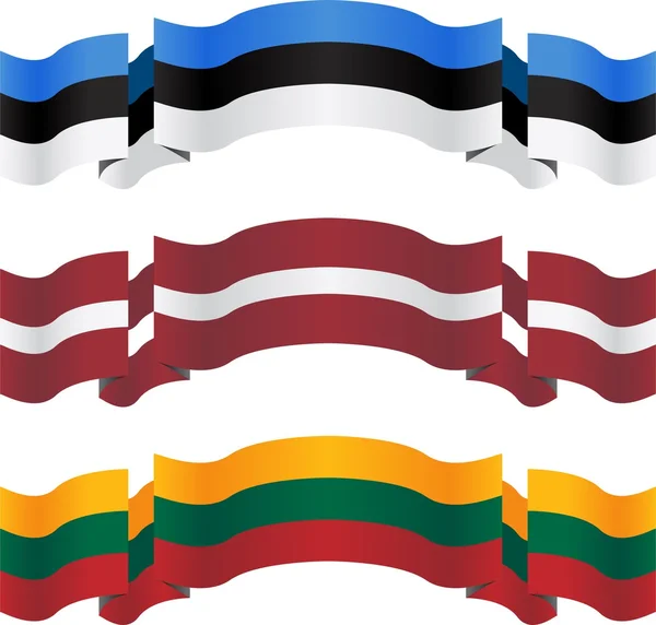 Banners and flags of baltic states — Stock Vector