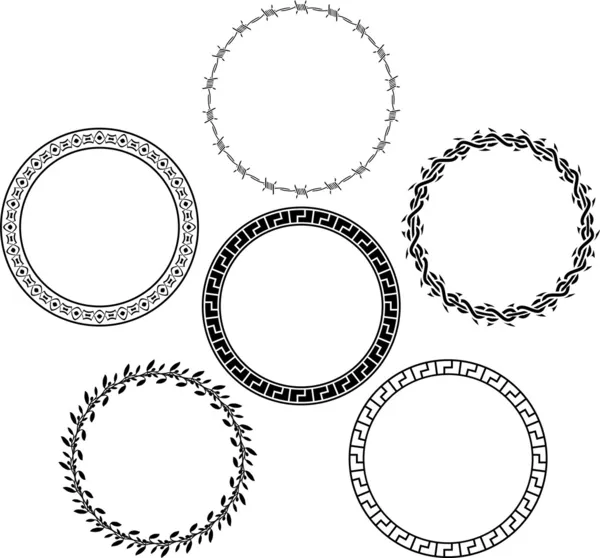 Set of rings. stencils — Stock Vector