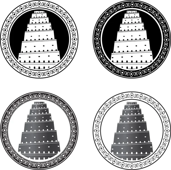 Set of towers of babel — Stock Vector