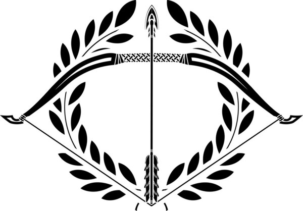 Bow and laurel wreath