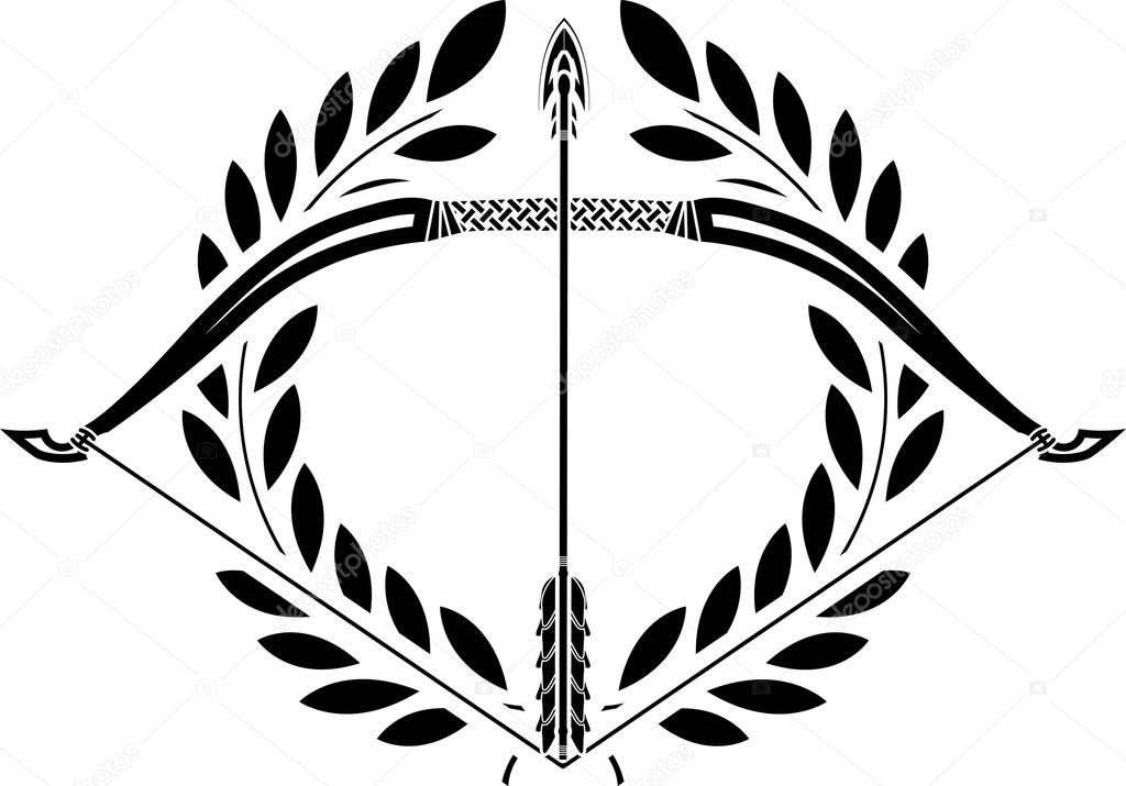 Bow and laurel wreath