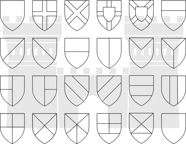 Plantillas de división del escudo — Archivo Imágenes Vectoriales