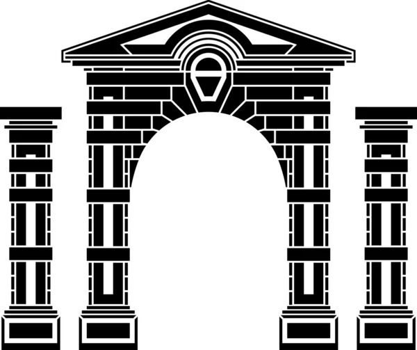 Arc et colonnes fantaisie — Image vectorielle