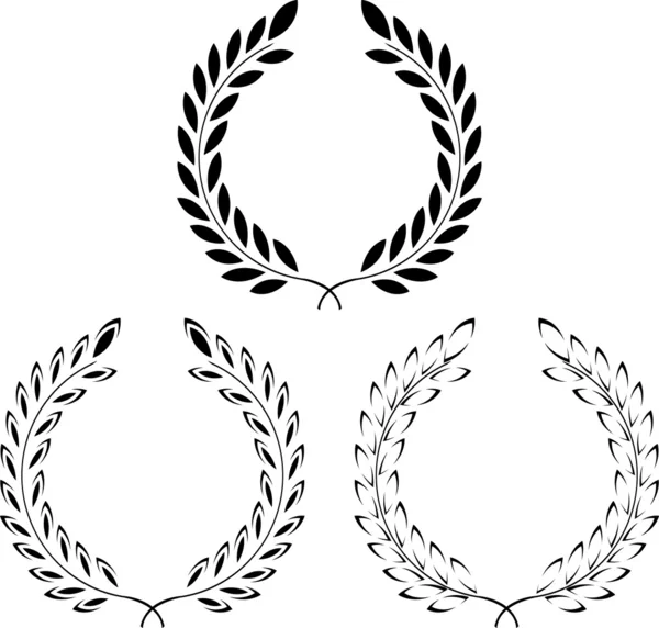 Conjunto de coronas de laurel — Vector de stock