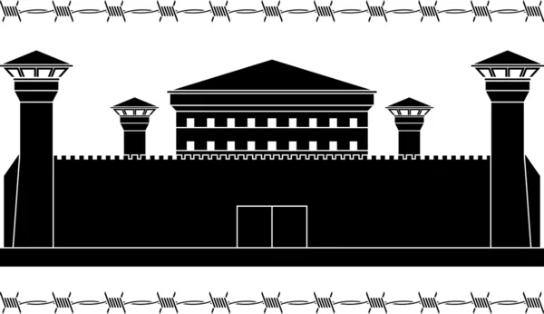 Stencil van gevangenis — Stockvector