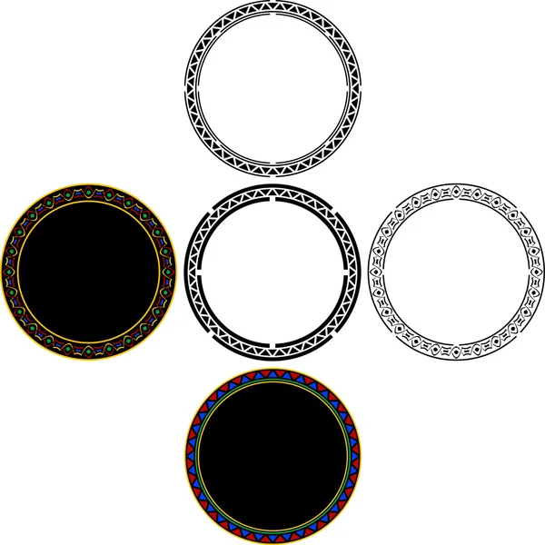 Set of mayan circles — Stock Vector