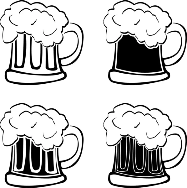 Sada sklenic piva — Stockový vektor