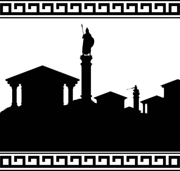 Silhouette della città antica — Vettoriale Stock