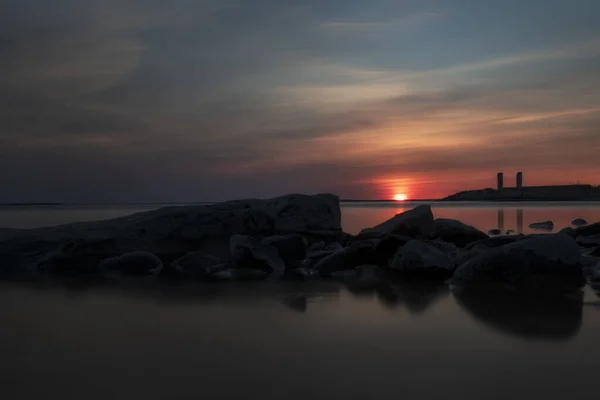 Solnedgång Och Moln Östersjön — Stockfoto