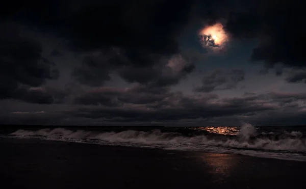 Magnificent View Night Sea Estonia — Stock Photo, Image