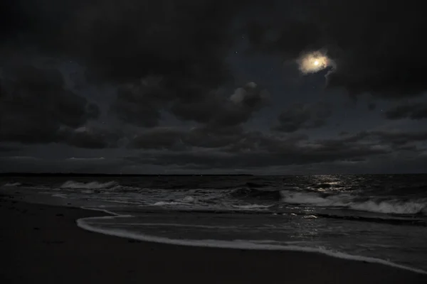 Vista Magnífica Mar Noite Estonia — Fotografia de Stock
