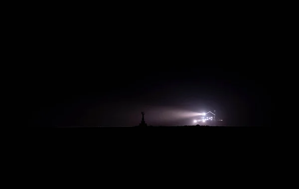 Ferry Lighthouse Night — стоковое фото