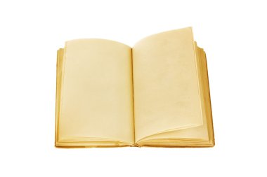 Beyaz arka plan üzerinde izole eski açık kitap