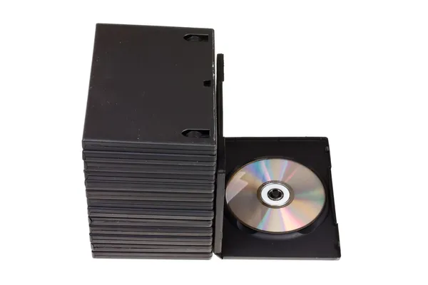 CD DVD диск с CD DVD коробки изолированы на белом фоне — стоковое фото