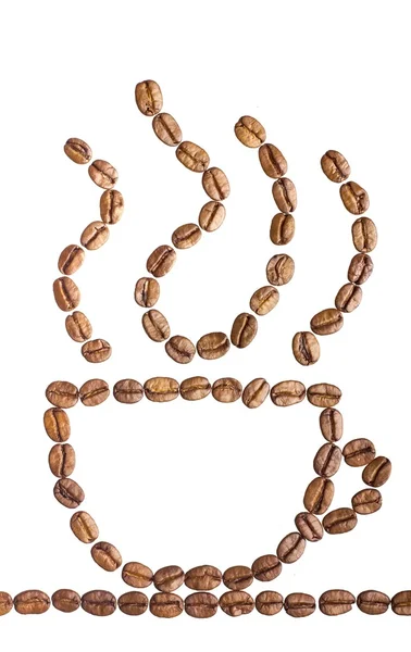 Kaffekopp av bönor isolerad på vit bakgrund — Stockfoto