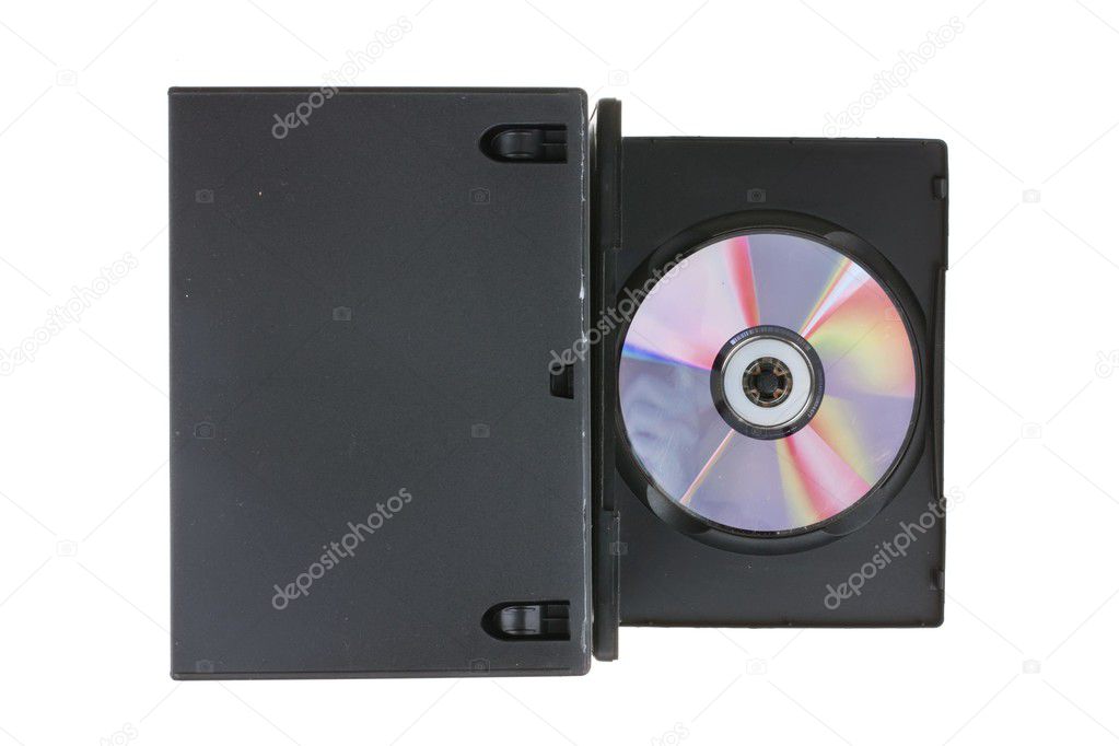 CD DVD disk with CD DVD boxes isolated on white background — Stock ...