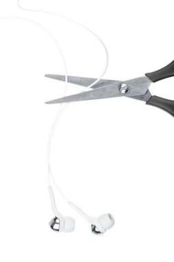 fotoğraf kesme kulak-telefonu beyaz zemin üzerine