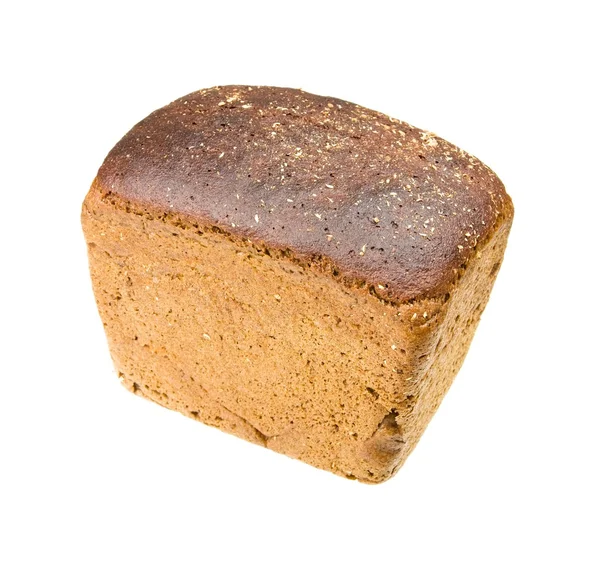 Czarny chleb izolowany na białym tle — Zdjęcie stockowe