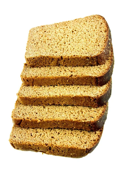 Czarny chleb izolowany na białym tle — Zdjęcie stockowe