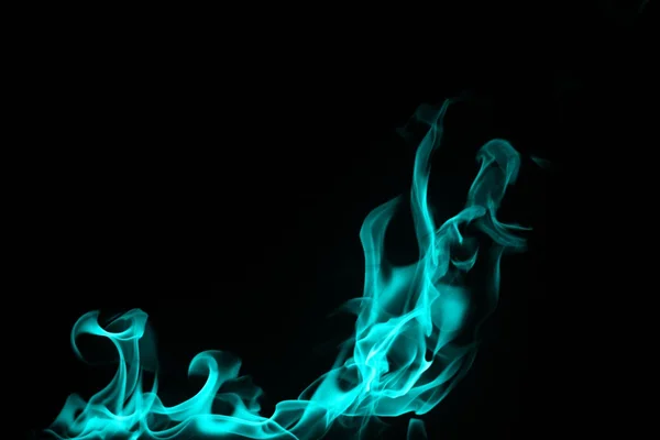 Blue Fire on a black background — Stock Photo, Image