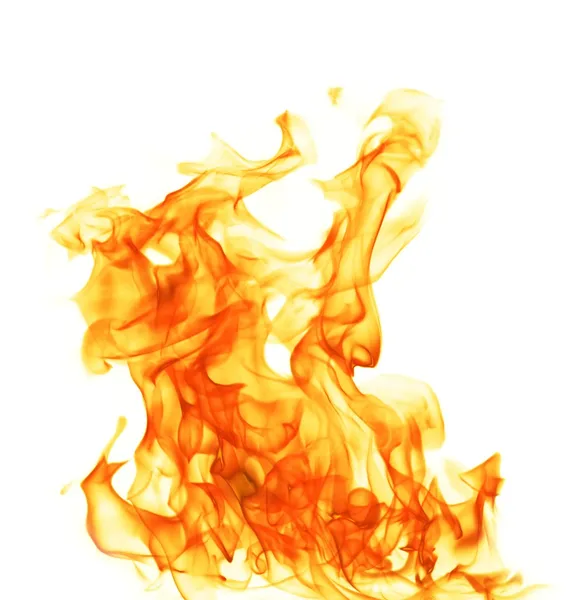 Fire flame isolated on white backgound — Stock Photo, Image