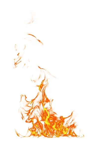 Огненное пламя изолировано на белом фоне — стоковое фото