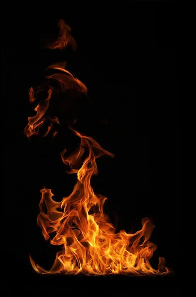 Fire on a black background — Stock Photo, Image