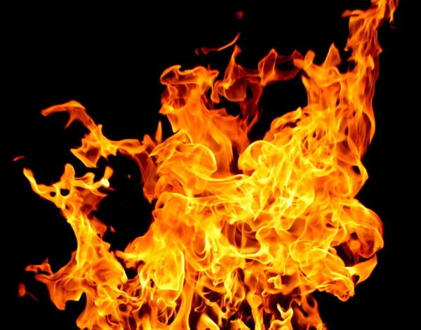 Fire on a black background — Stock Photo, Image