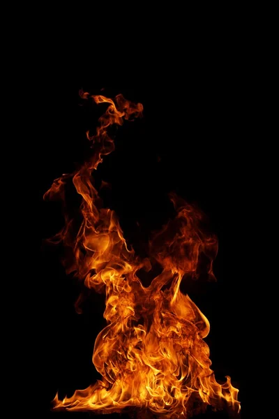 Feuer auf schwarzem Hintergrund — Stockfoto