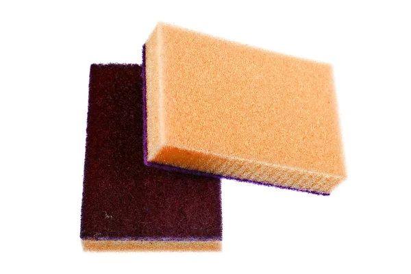 Esponjas isoladas sobre um fundo branco — Fotografia de Stock