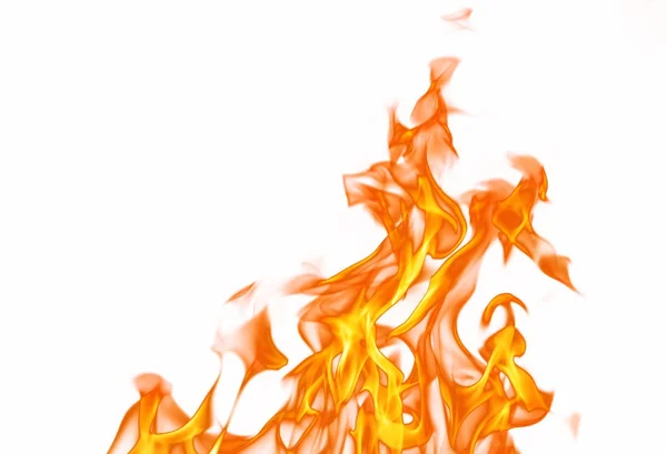 Feuerflamme isoliert auf weißem Hintergrund lizenzfreie Stockfotos