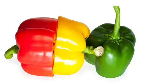 Slices of sweet pepper isolated on white background — Stock Photo, Image