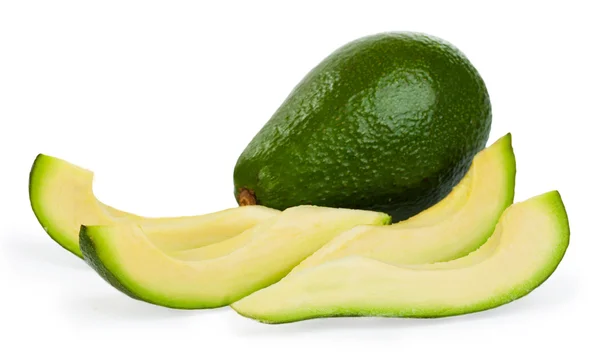 Нарезать авокадо на белом фоне — стоковое фото