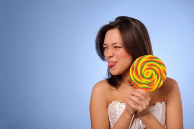 genç genç lolipop kızla