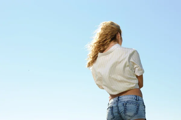 Vrouw terug — Stockfoto