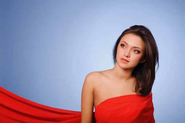 Vrouw in rode kleding — Stockfoto