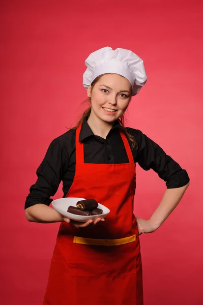 Belleza joven cocinero — Foto de Stock