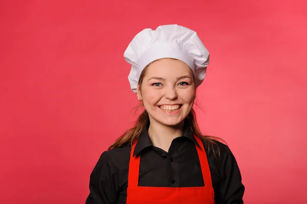 Smiling kitchen girl — Stock Photo, Image