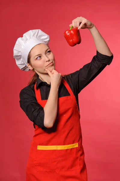 Beleza jovem cozinheiro — Fotografia de Stock