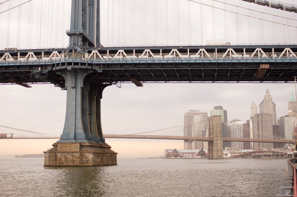 Brooklyn and Manhattan bridges in New York City