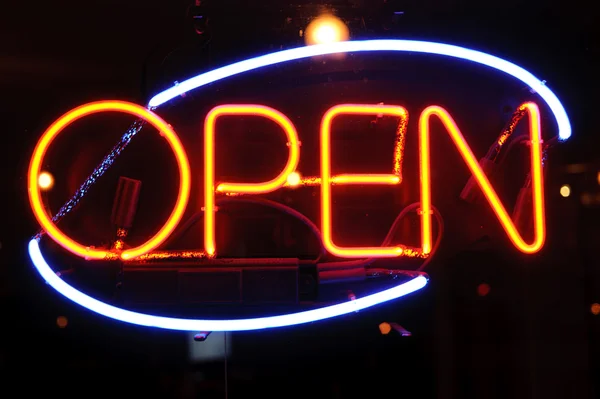 Neon shining signboard — Stock Photo, Image